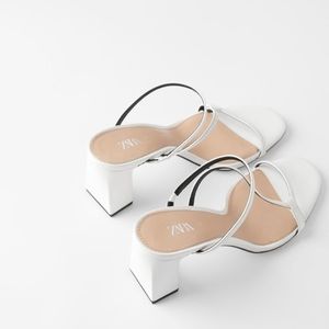 Zara asymmetrical  heeled mule